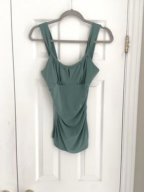 Le Chateau | Women's Sage Green Ruched Tank Top